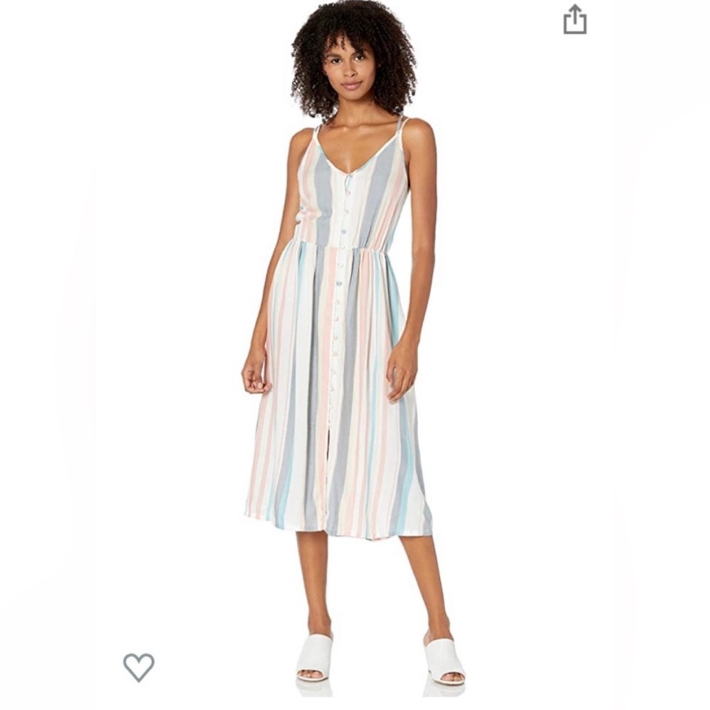 NWT Roxy Striped Strappy Midi Dress